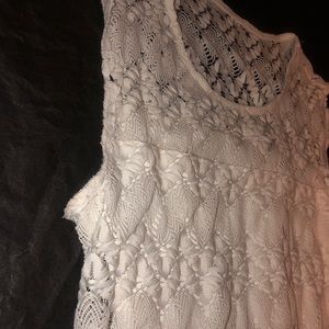 White Lace Dress No Sleeves | 10